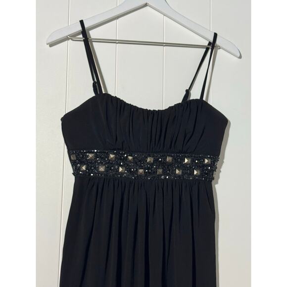 Roulette Cocktail Black Dress Embellished Beaded Waist Size 4 - Picture 3 of 8